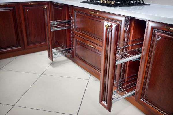 Cherry Cabinet Refacing in Schertz